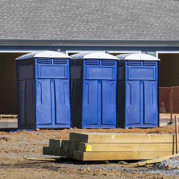 how often are the portable restrooms cleaned and serviced during a rental period in Apulia Station